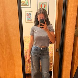 Reformation black and white striped tee